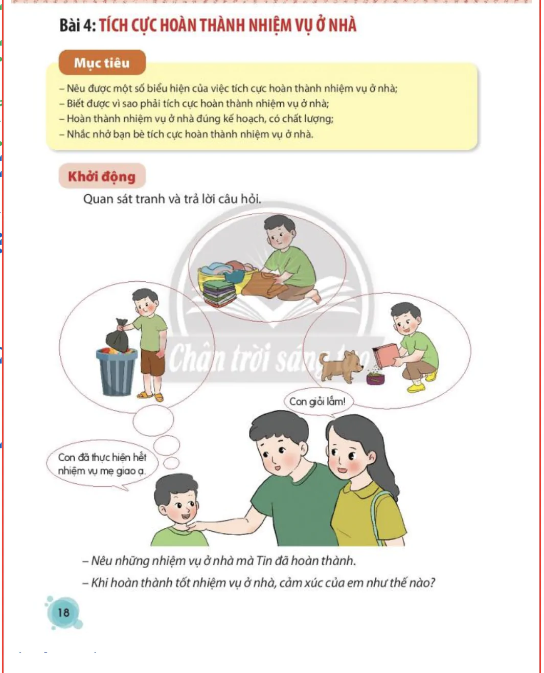 Bài 4: Tích cực hoàn thành nhiệm vụ ở nhà