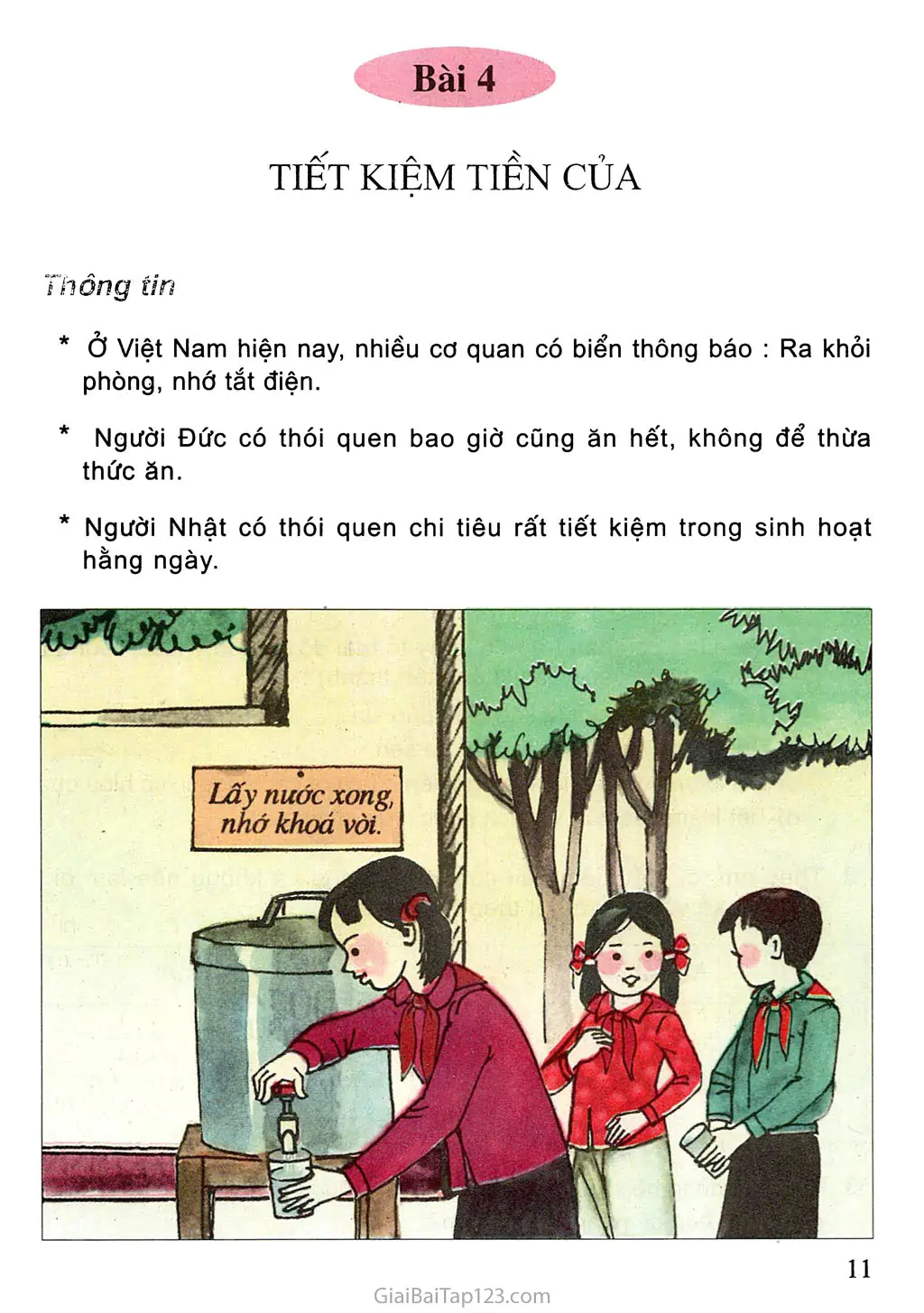 Bài 4: Tiết kiệm tiền của