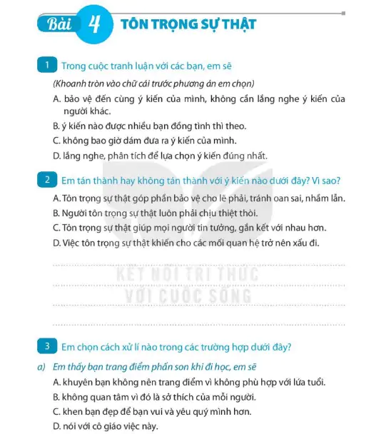 Bài 4: Tôn Trọng Sự Thật