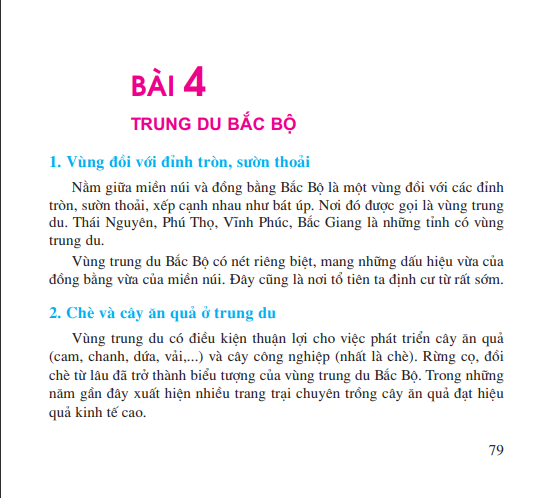Bài 4: Trung Du Bắc Bộ