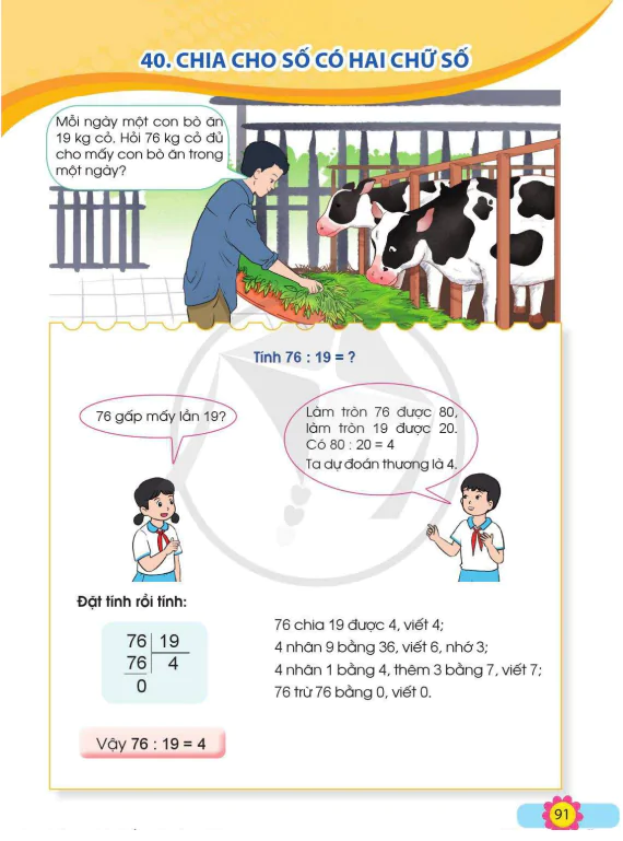Bài 40: Chia Cho Số Có Hai Chữ Số