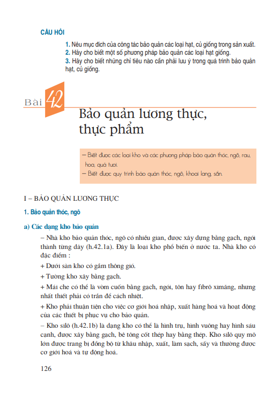 Bài 42: Bảo quản lương thực, thực phẩm