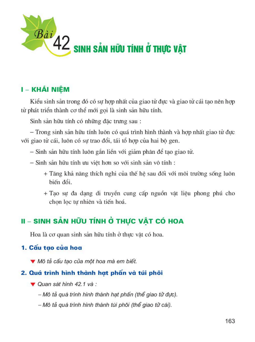Bài 42: Sinh Sản Hữu Tính Ở Thực Vật