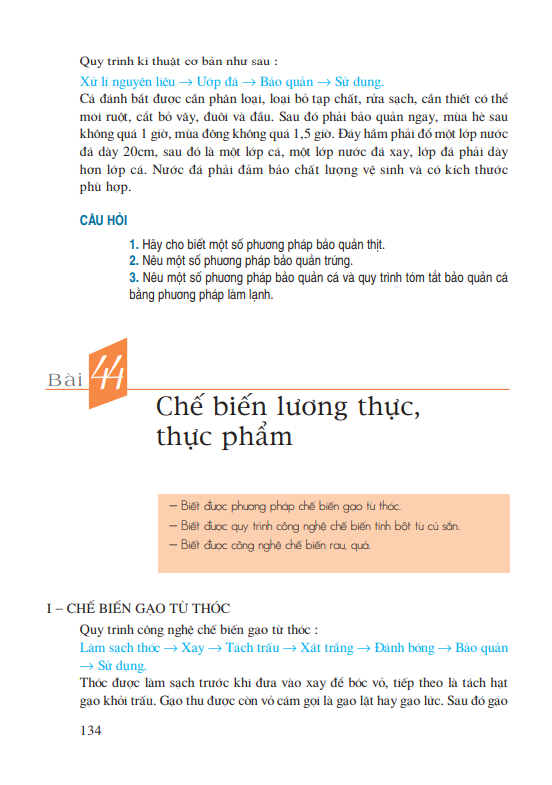 Bài 44: Chế biến lương thực, thực phẩm