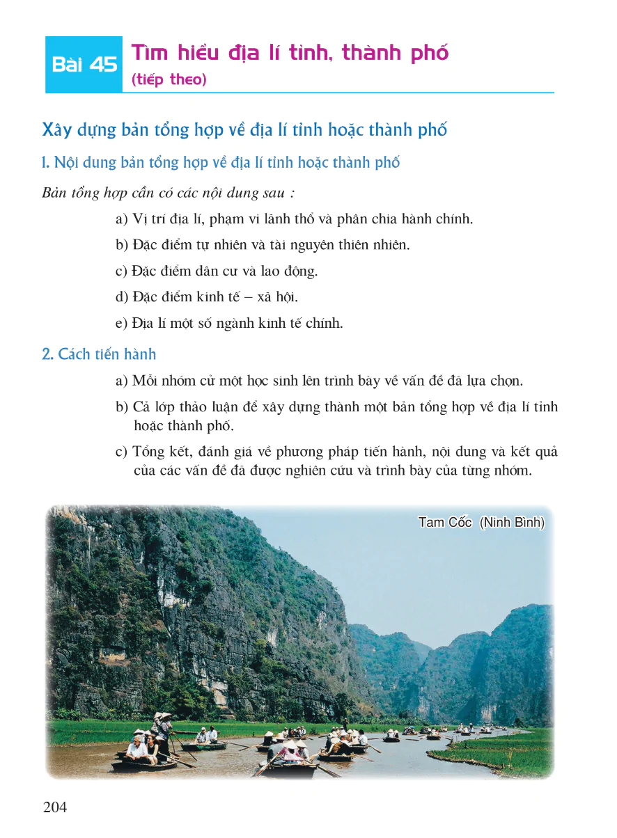 Bài 45: Tìm Hiểu Địa Lý Tỉnh, Thành Phố (tiếp theo)