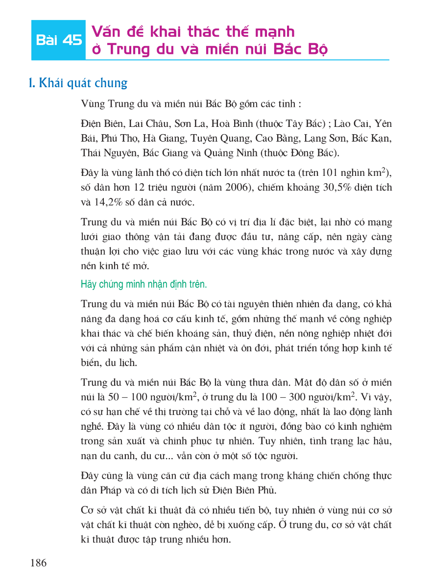Bài 45: Vấn Đề Khai Thác Thế Mạnh Ở Trung Du Và Miền Núi Bắc Bộ