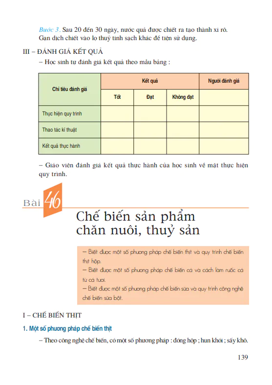 Bài 46: Chế biển sản phẩm chăn nuôi, thủy sản