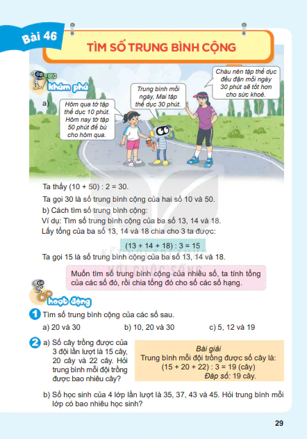 Bài 46: Tìm số trung bình cộng