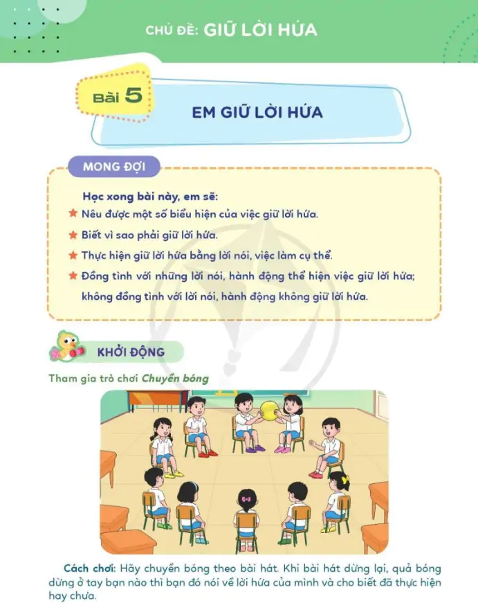 Bài 5: Em giữ lời hứa