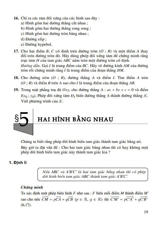 Bài 5: Hai hình bằng nhau