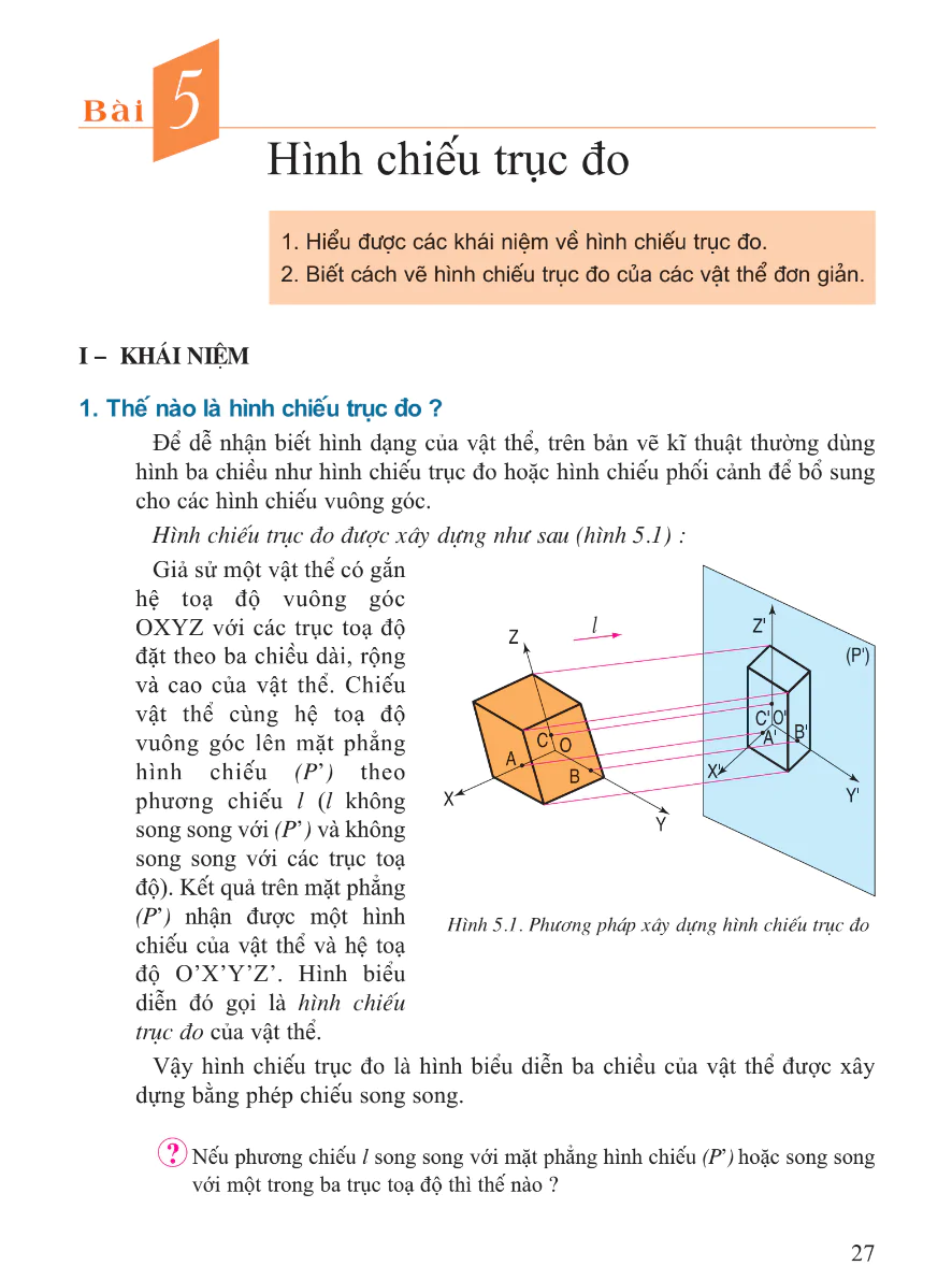 Bài 5: Hình Chiếu Trục Đo