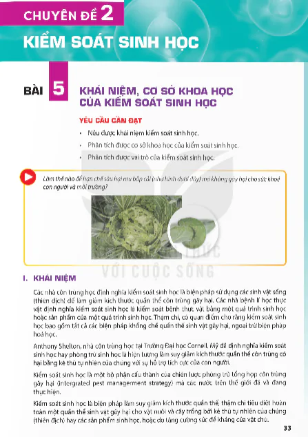 Bài 5: Khái Niệm, Cơ Sở Và Vai Trò Của Kiểm Soát Sinh Học
