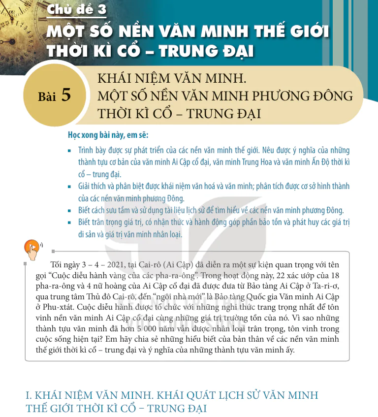 Bài 5: Khái Niệm Văn Minh. Một Số Nền Văn Minh Phương Đông Thời Kì Cổ - Trung Đại