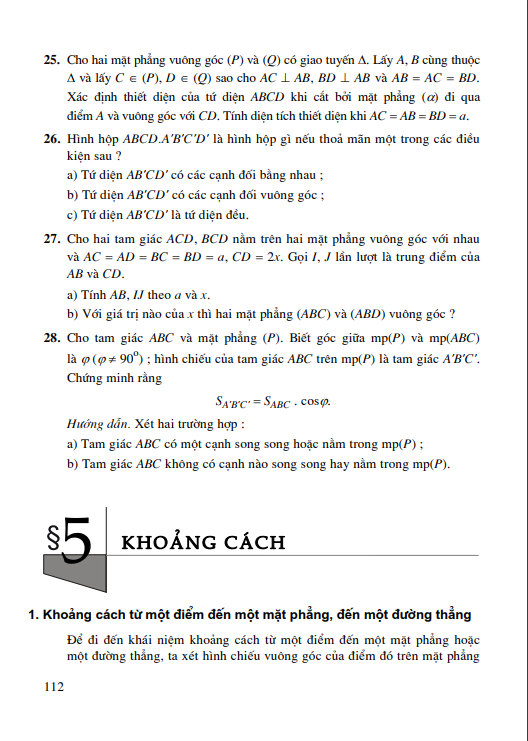 Bài 5: Khoảng cách