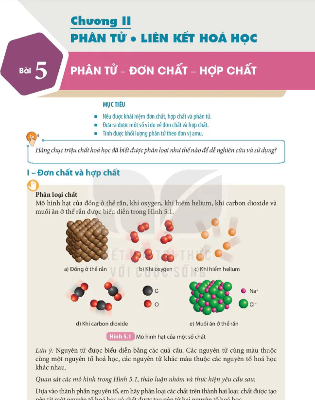Bài 5: Phân tử - Đơn chất - Hợp chất
