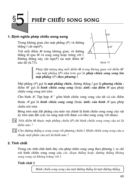 Bài 5: Phép chiếu song song