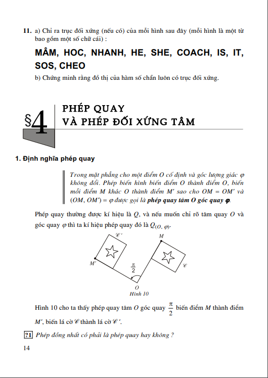 Bài 4: Phép quay và phép đối xứng tâm