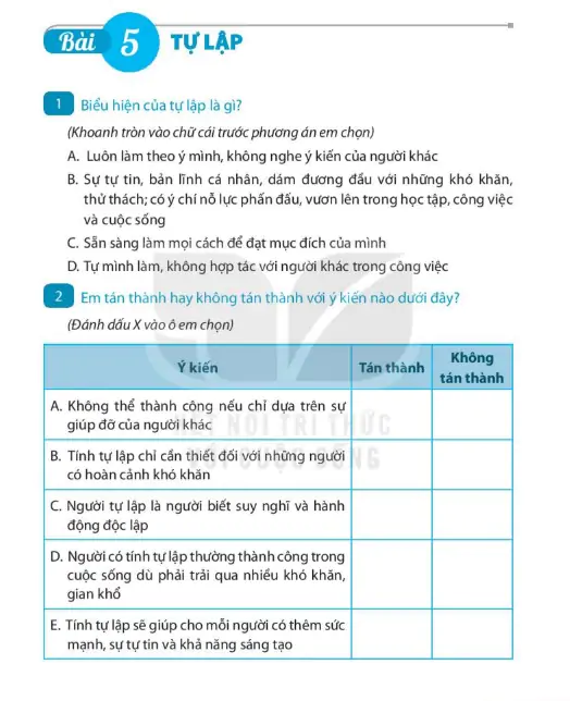 Bài 5: Tự Lập