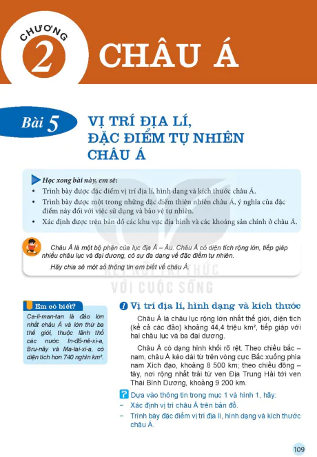 BÀI 5: VỊ TRÍ ĐỊA LÍ, ĐẶC ĐIỂM TỰa NHIÊN CHÂU Á