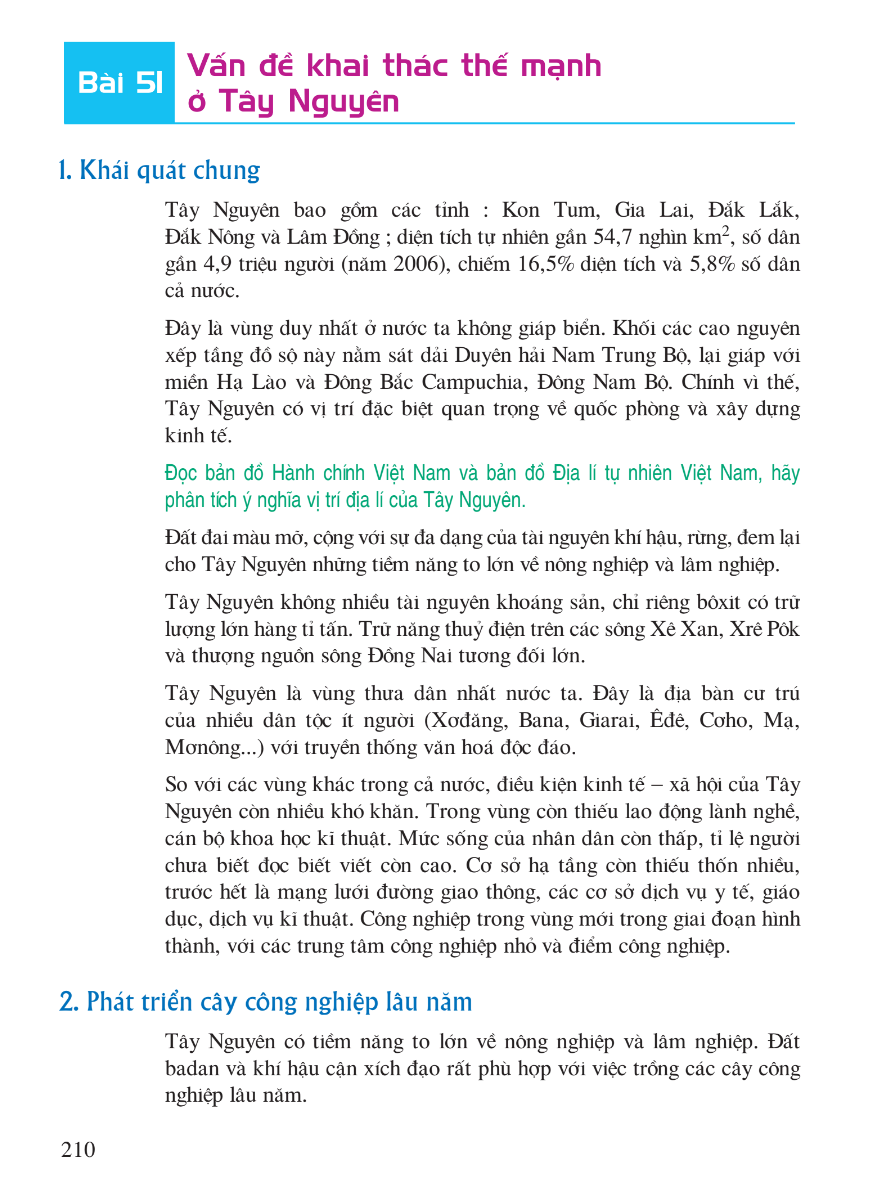 Bài 51: Vấn Đề Khai Thác Thế Mạnh Ở Tây Nguyên
