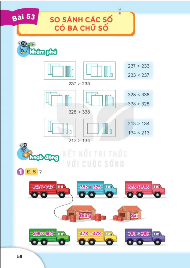 BÀI 53: SO SÁNH CÁC SỐ CÓ BA CHỮ SỐ