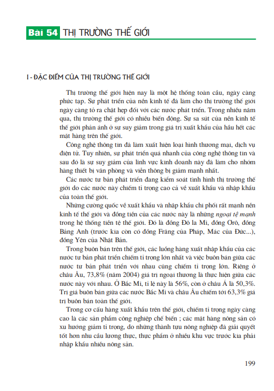 Bài 54: Thị trường thế giới