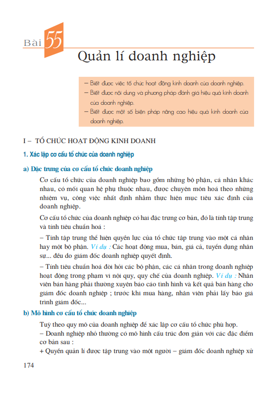 Bài 55: Quản lí doanh nghiệp