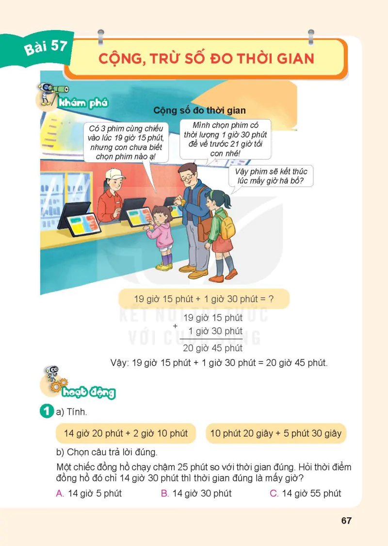 Bài 57. Cộng, trừ số đo thời gian