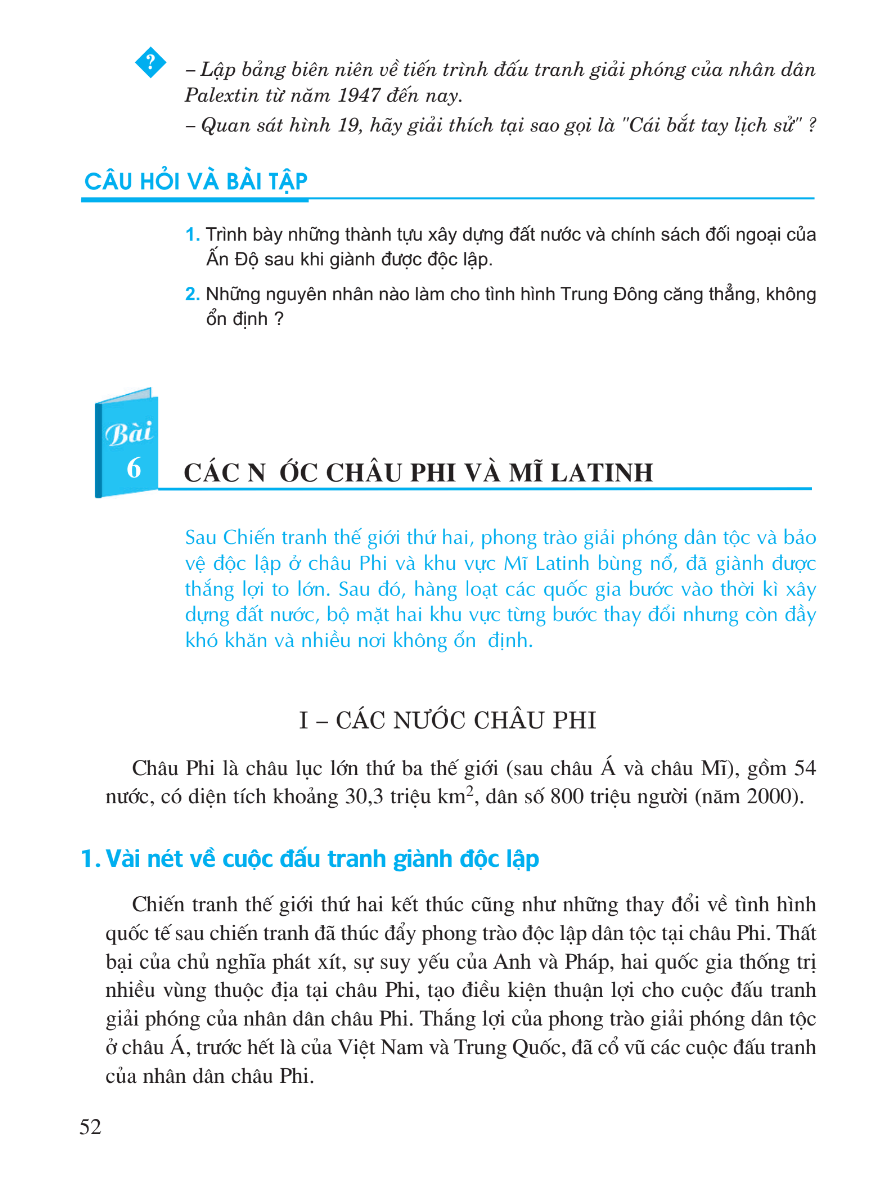 Bài 6: Các Nước Châu Phi Và Mỹ Latinh