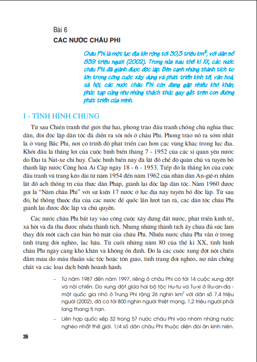 Bài 6: Các nước Châu Phi