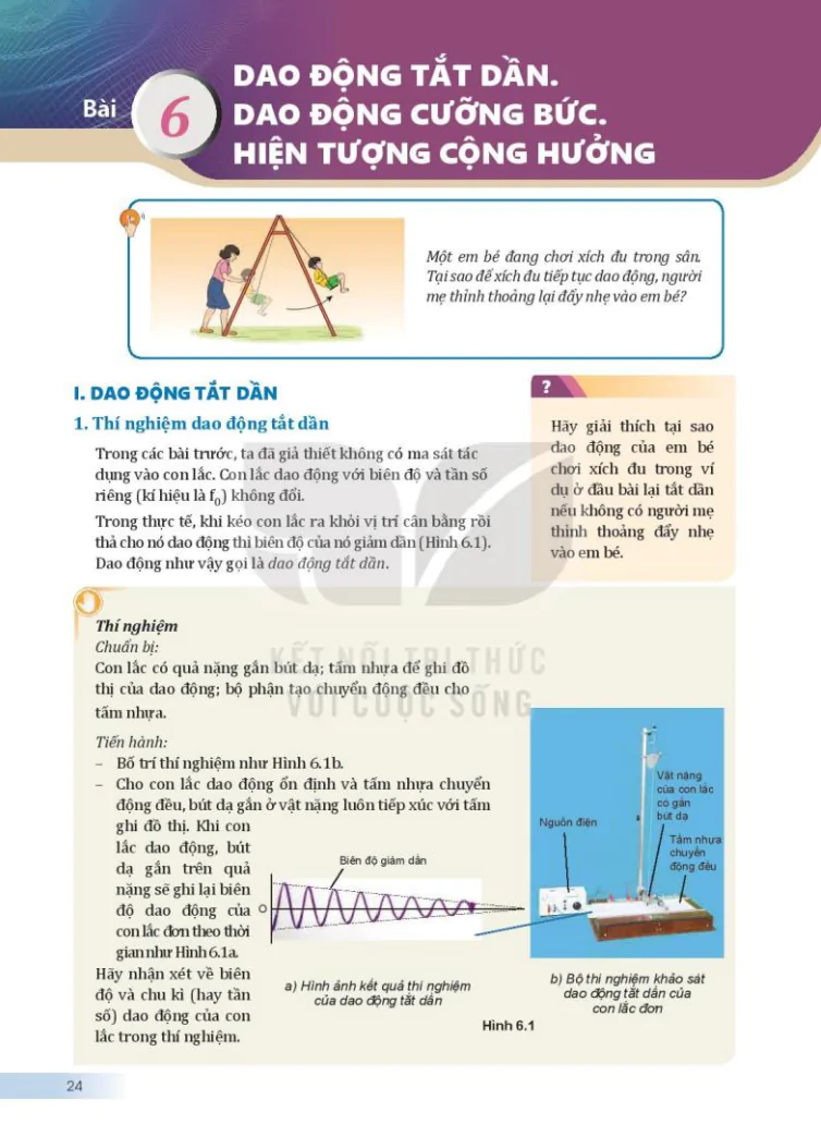 Bài 6: Dao động tắt dần. Dao động cưỡng bức. Hiện tượng cộng hưởng