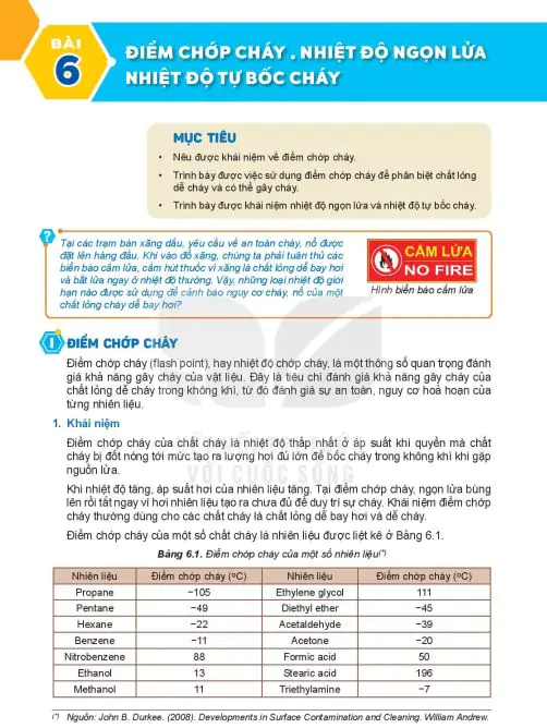 Bài 6: Điểm Chớp Cháy, Nhiệt Độ Ngọn Lửa, Nhiệt Độ Tự Bốc Cháy