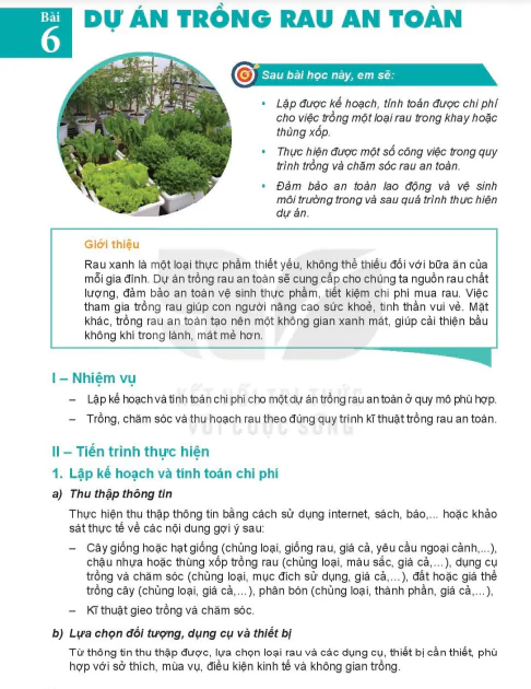 Bài 6: Dự án trồng rau an toàn