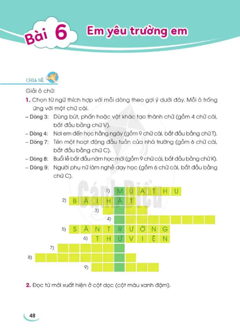 Bài 6: Em yêu trường em