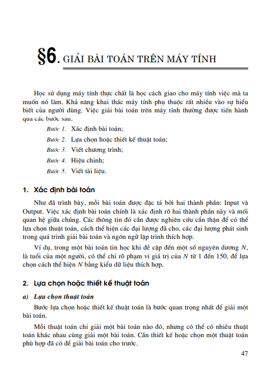  Bài 6: Giải bài toán trên máy tính