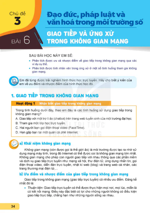 BÀI 6: GIAO TIẾP VÀ ỨNG XỬ TRONG KHÔNG GIAN MANG