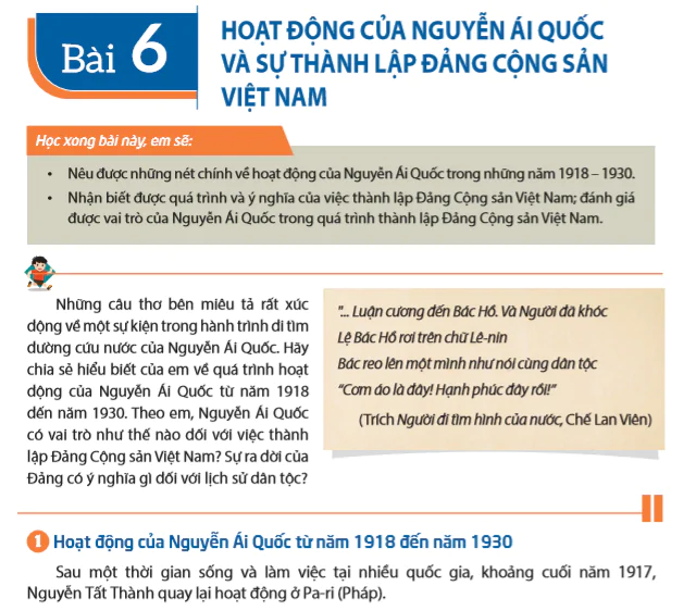 Bài 6: Hoạt động của Nguyễn Ái Quốc và sự thành lập Đảng Cộng Sản Việt Nam