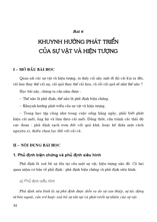 Bài 6: Khuynh hướng phát triển của sự vật và hiện tượng
