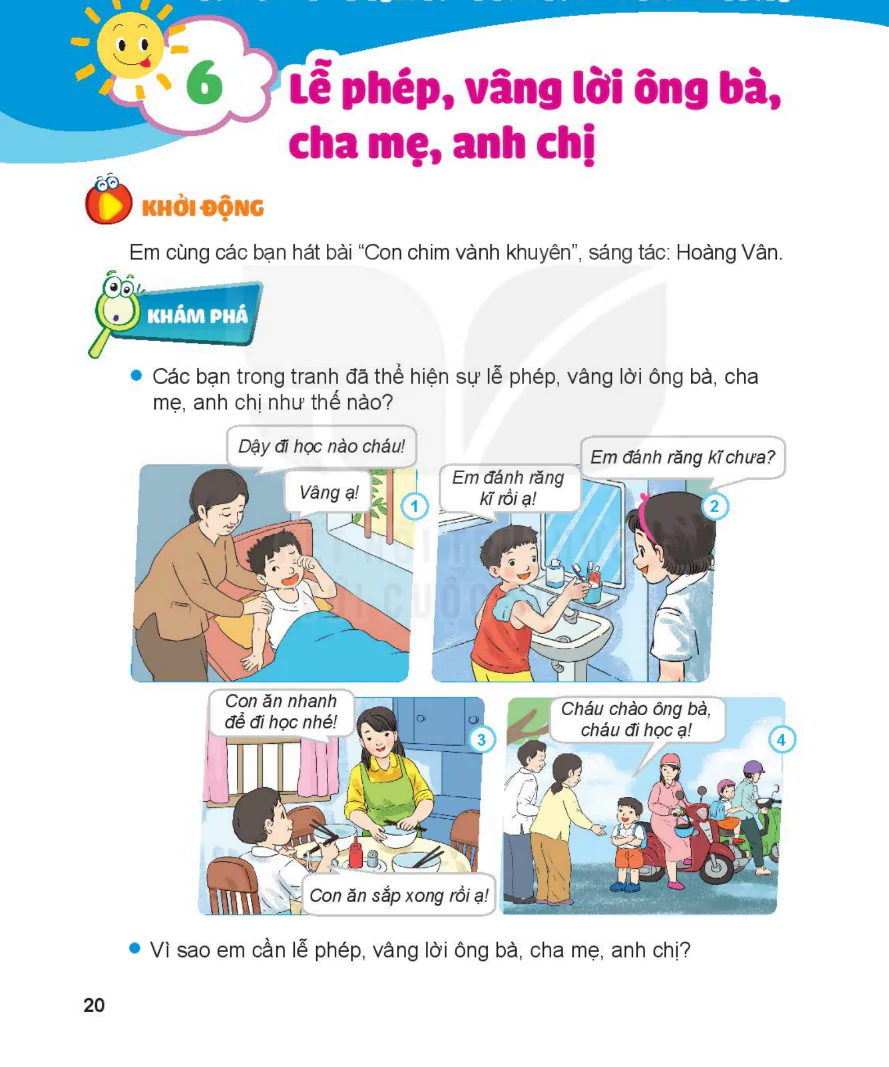 Bài 6: Lễ Phép, Vâng Lời Ông Bà, Cha Mẹ, Anh Chị