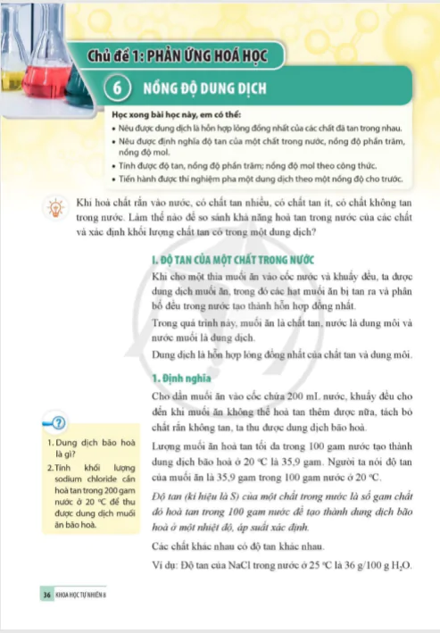 Bài 6: Nồng độ dung dịch