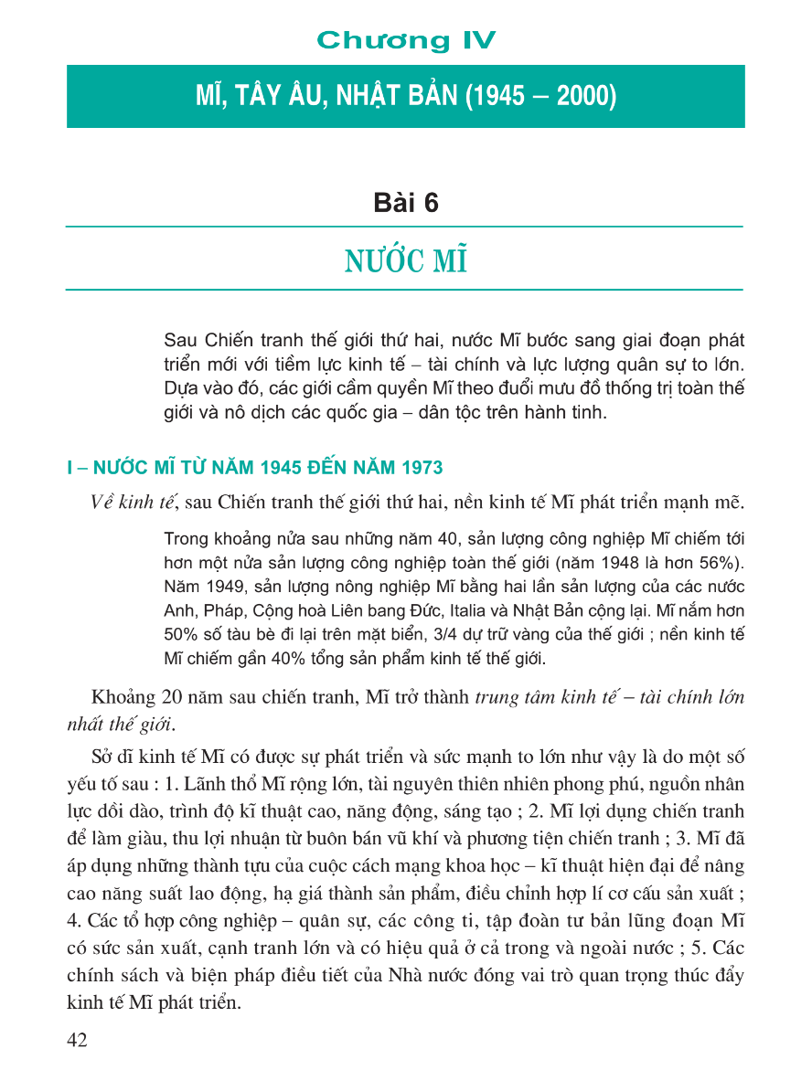 Bài 6: Nước Mĩ