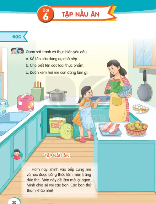 Bài 6: Tập nấu ăn
