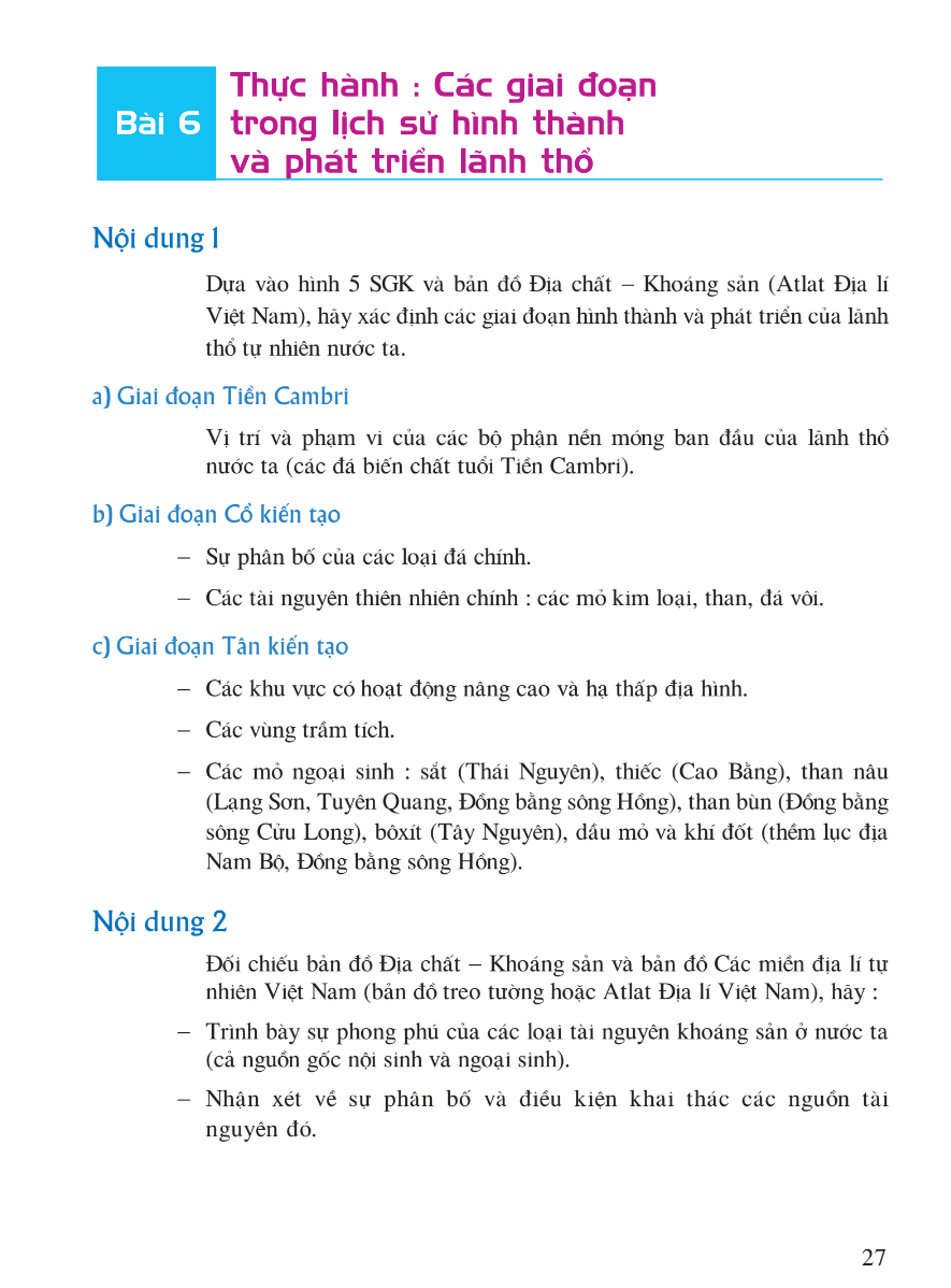 Bài 6: Thực Hành: Các Giai Đoạn Trong Lịch Sử Hình Thành Và Phát Triển Lãnh Thổ