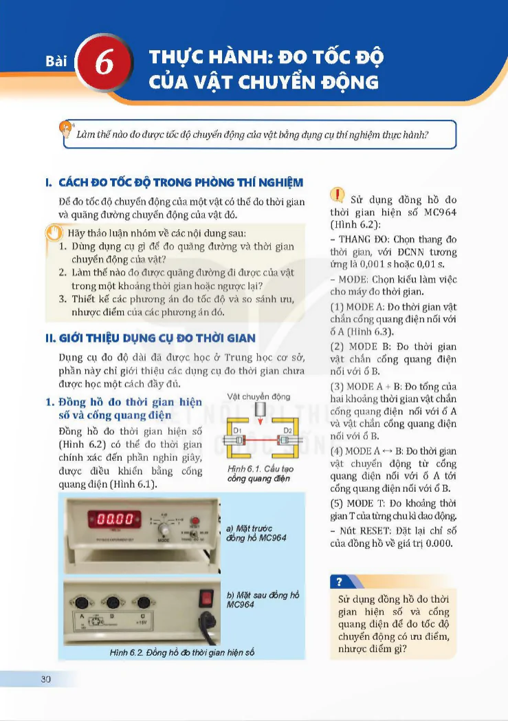 Bài 6: Thực hành: Đo tốc độ của vật chuyển động
