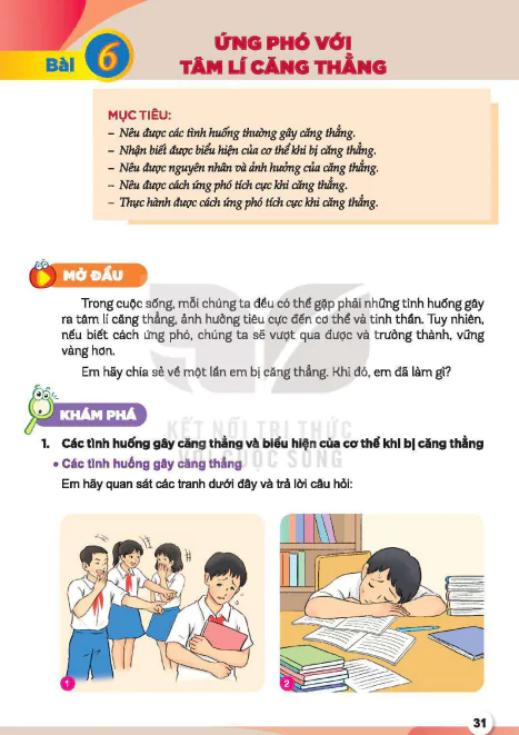 Bài 6: Ứng phó với tâm lí căng thẳng