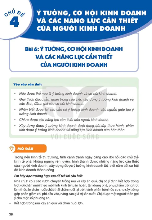 Bài 6: Ý TƯỞNG, CƠ HỘI KINH DOANH VÀ CÁC NĂNG LỰC CẦN THIẾT CỦA NGƯỜI KINH DOANH