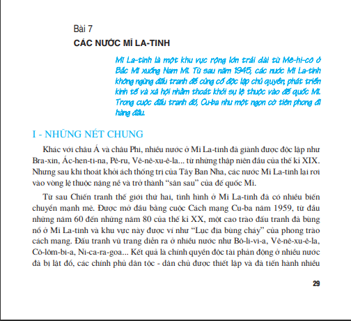Bài 7: Các nước Mĩ La - Tinh