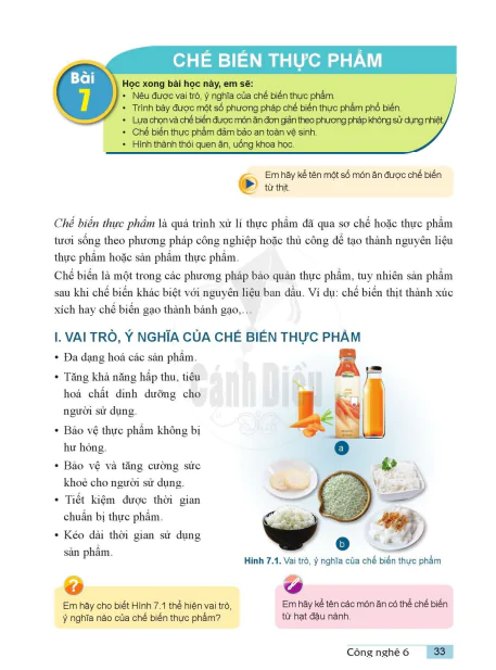 bài 7: Chế biến thực phẩm