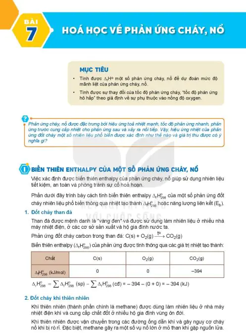 Bài 7: Hóa Học Về Phản Ứng Cháy, Nổ