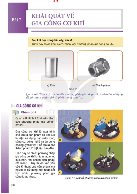 Bài 7: Khái quát về gia công cơ khí